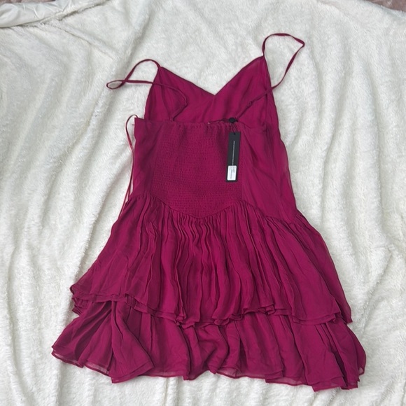 Raspberry Seville Ines Ruffle Mini Dress - Picture 8 of 14